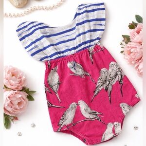 Small shop/ Handmade Bird Romper. Size 2/3. Good Condition